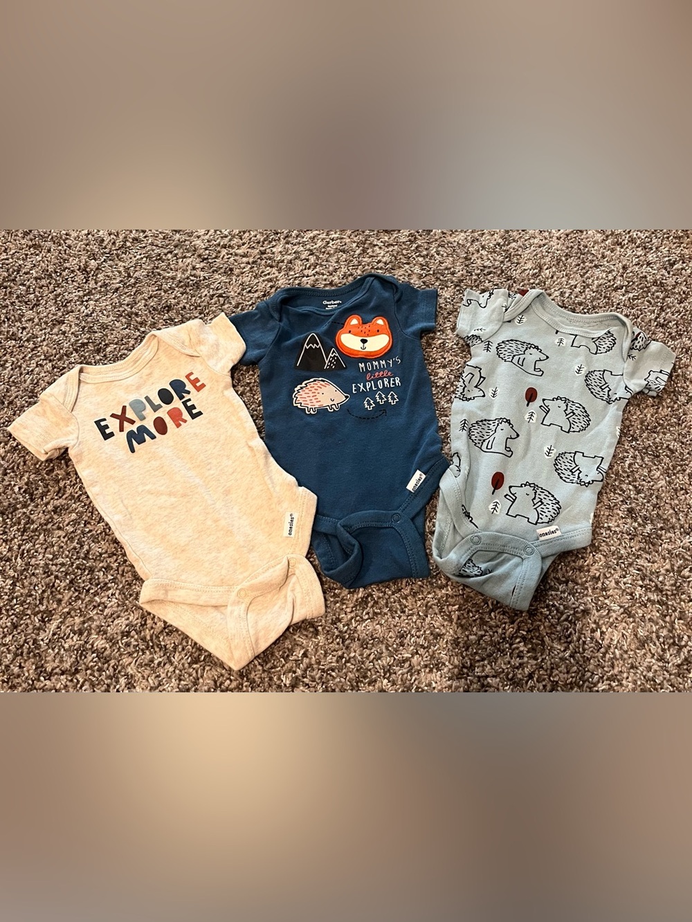 Gerber Navy "Mommy's Little Explorer" 3 pack Baby One-Piece